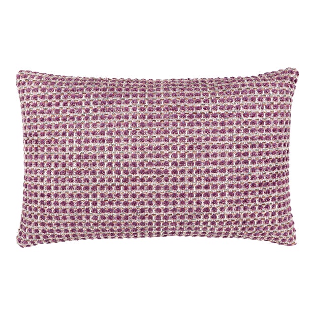 The House Of Scalamandré Heatherton Lumbar Pillow In Plum For Sale