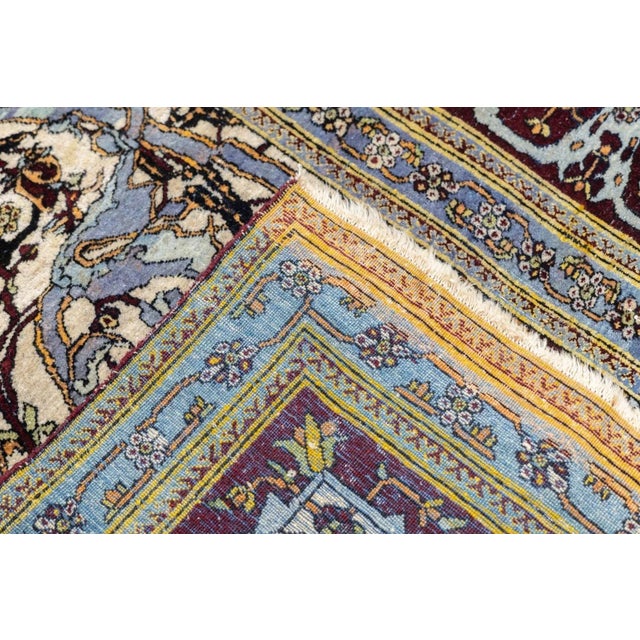 Green Antique Mohtasham Kashan Rug 4'9'' x 8'1'' For Sale - Image 8 of 12