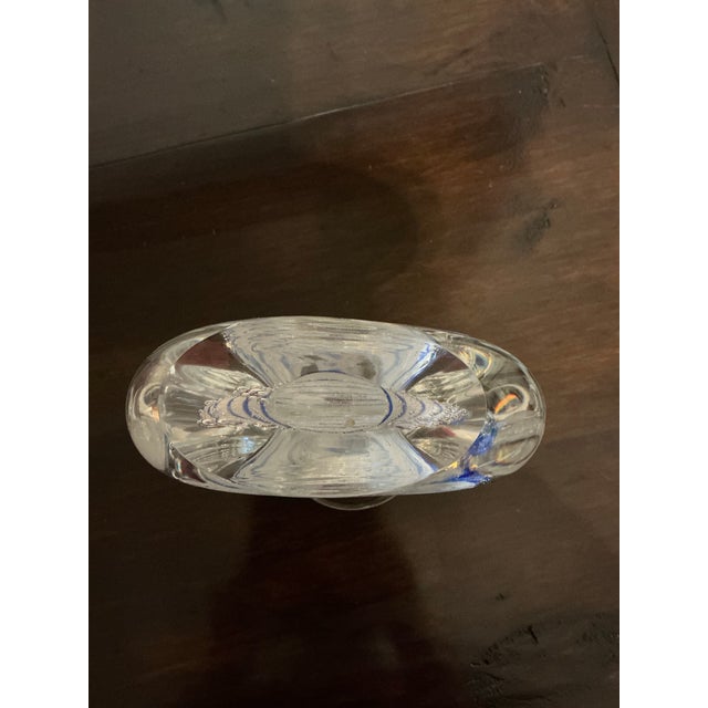 Glass Vintage Small Hand‑blown Art‑glass Candle Holder Vessel For Sale - Image 7 of 8