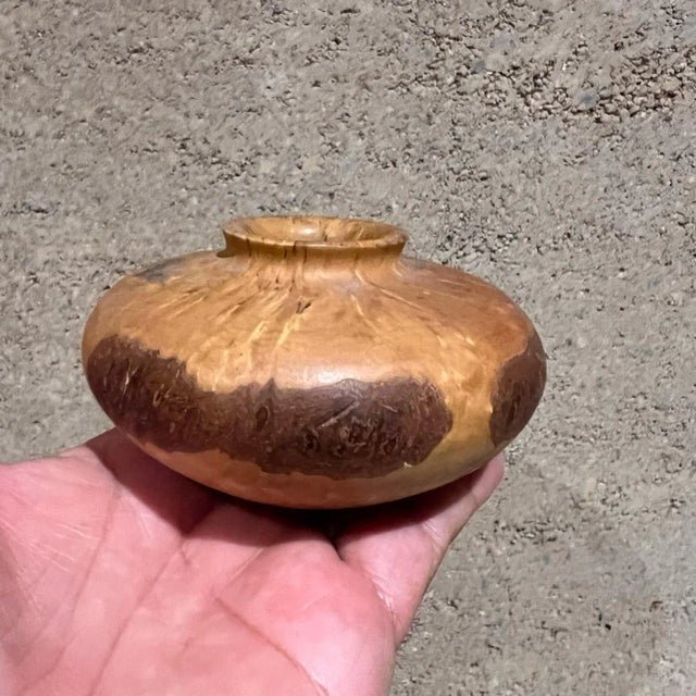 1970s Modernist Vase Burl and Birch Wood For Sale - Image 9 of 15