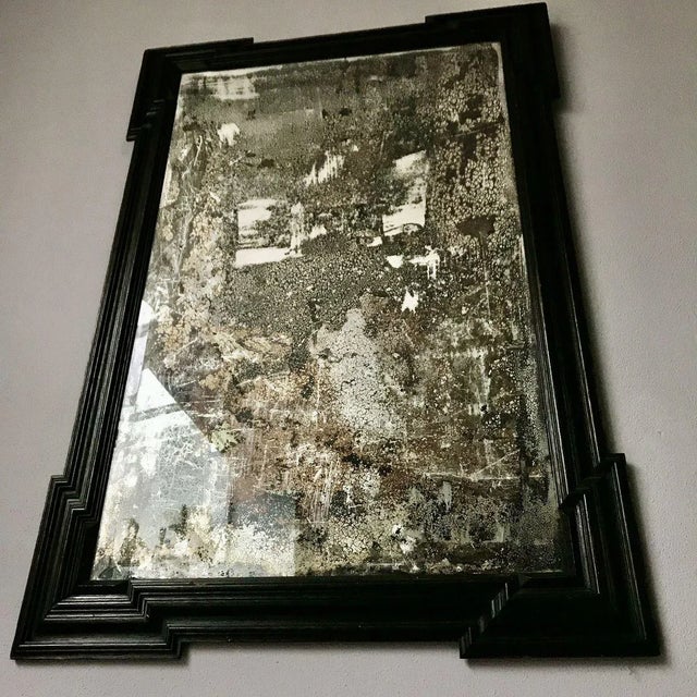 Mid-Century Modern Vintage Gustavian Wood Mirror, 1940s For Sale - Image 3 of 10