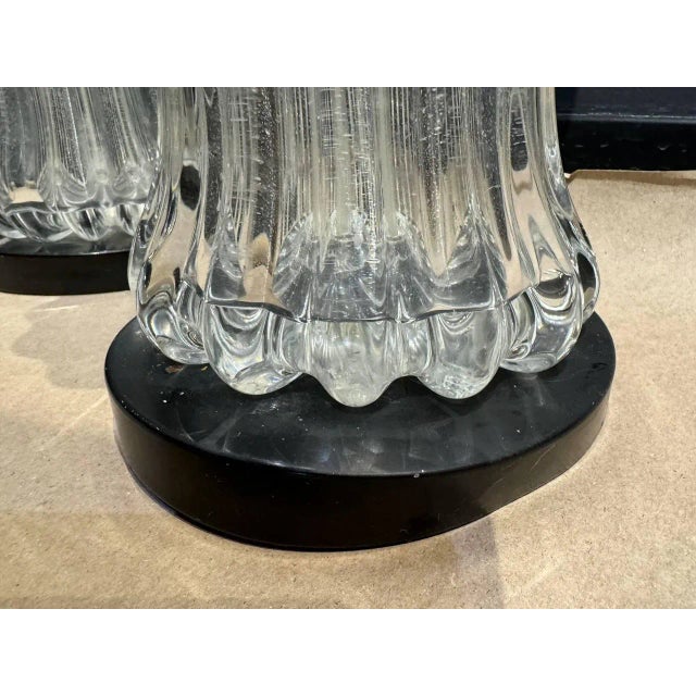 1930s 1920’s Murano Glass Table Lamps - a Pair For Sale - Image 5 of 6