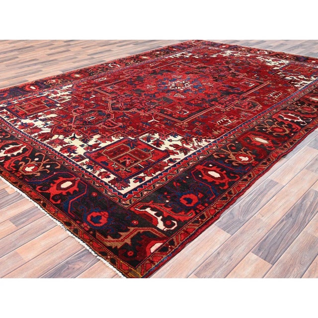 1960 Red Vintage Bohemian Persian Rug For Sale - Image 4 of 12