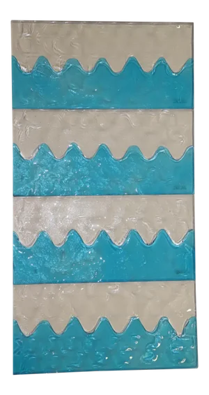 "Laguna" 1990s Murano Hand Cast Glass Set of 4 Panels