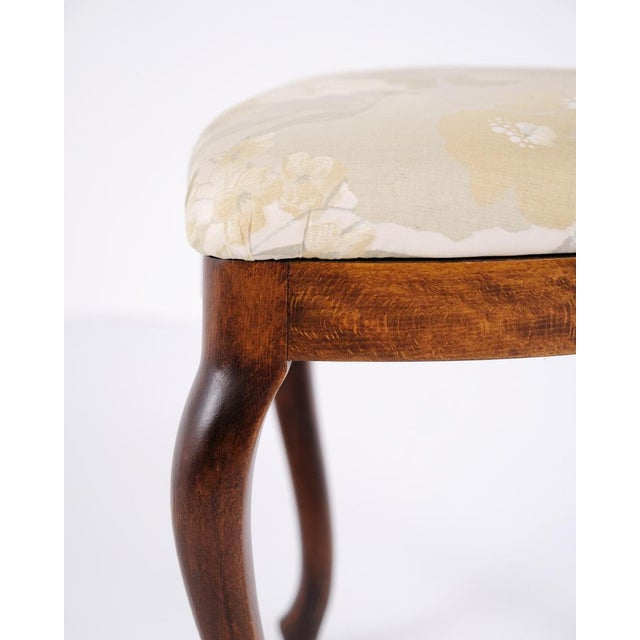 Rococo Style Salon Dining Chairs in Mahogany and Light Floral Fabric, Set of 4 For Sale - Image 13 of 15