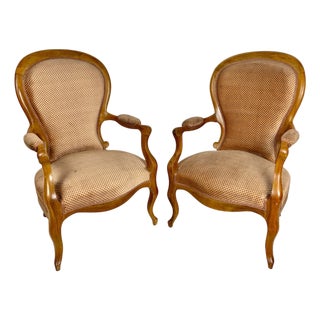 20th Century French Louis XV Armchairs, 1950, Set of 2 For Sale