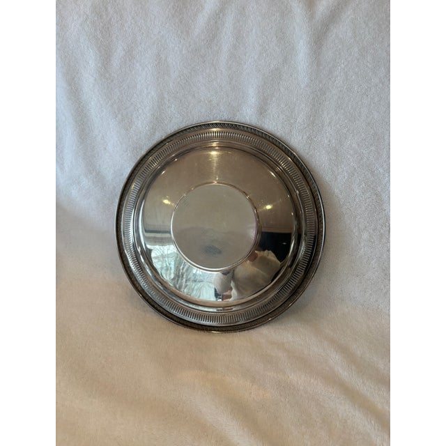 Mid 20th Century Sterling Silver Round Platter For Sale - Image 4 of 9