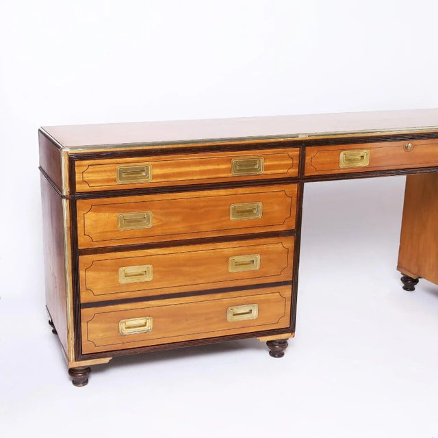 Campaign Campaign Style Desk or Credenza For Sale - Image 3 of 11