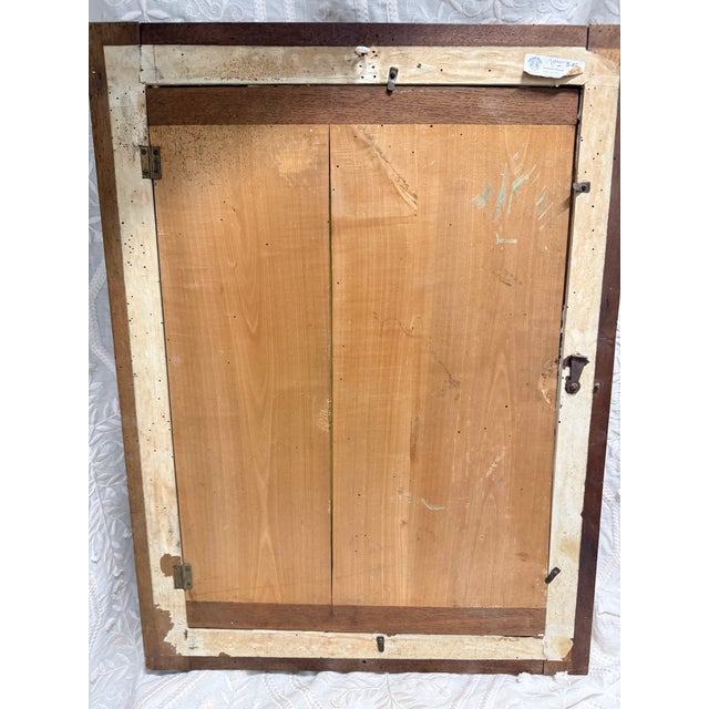 Antique French Walnut Display Frame With Venetian Style Marbled Paper For Sale - Image 4 of 4