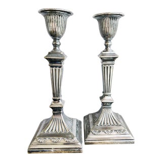 Pair of Antique Tiffany & Co Silver Plated Candlesticks For Sale