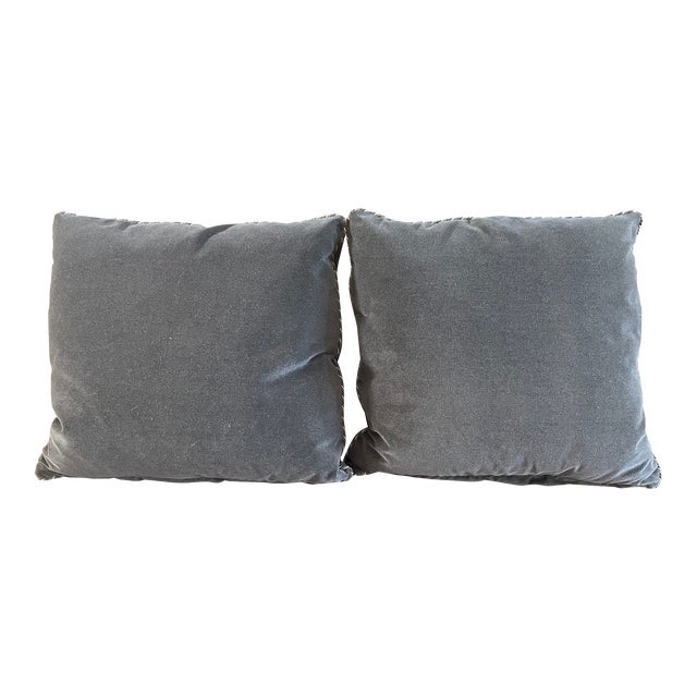Contemporary Velvet Pillows- a Pair For Sale