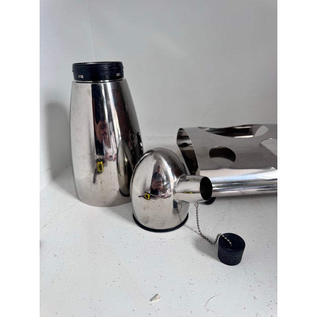 Metal 1980s Michael Graves Signed Modern Penguin Cocktail Shaker and Base For Sale - Image 7 of 11