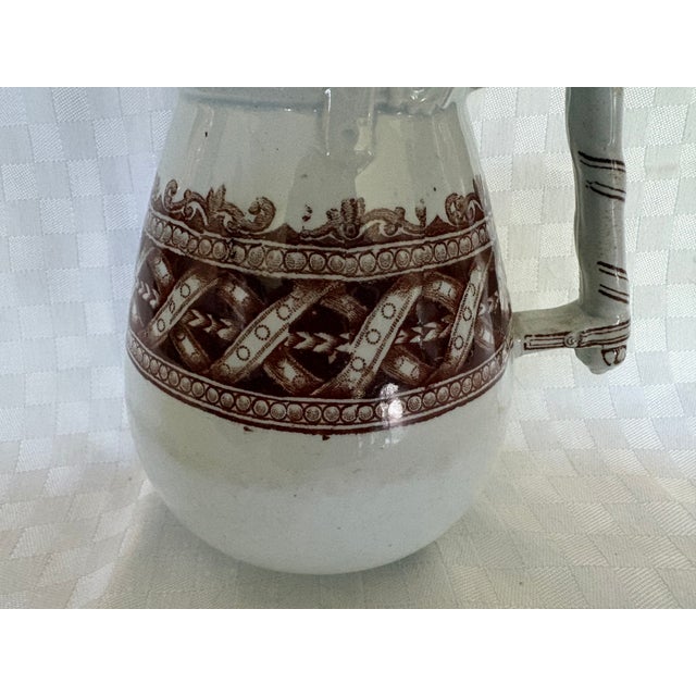 English Mid 19th Century English Brown Transfer Ware Pitcher For Sale - Image 3 of 12
