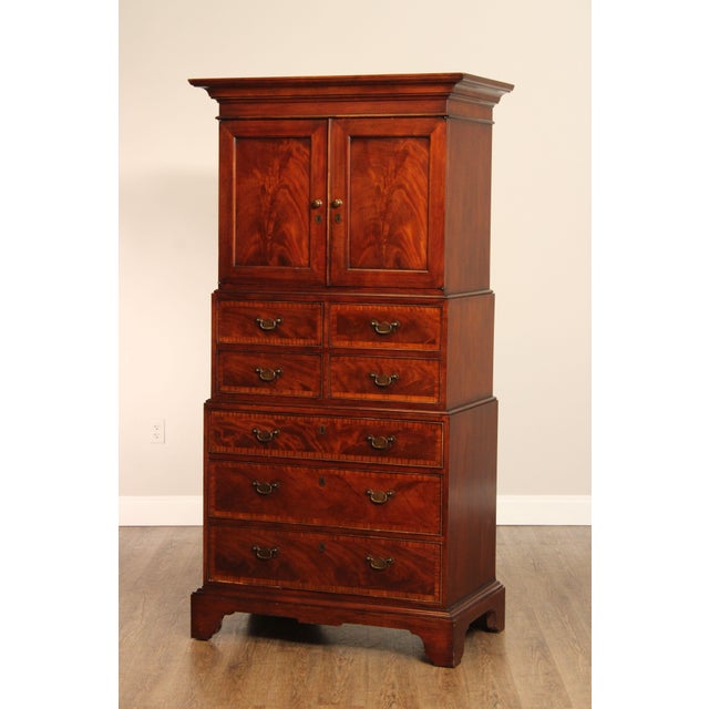 Baker Milling Road Georgian Style Mahogany Triple Chest For Sale - Image 11 of 12