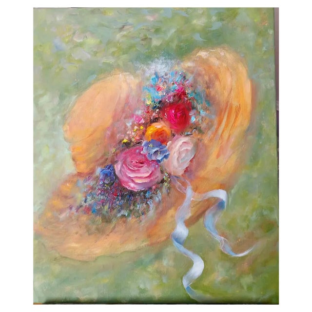 Elena Mardashova, HAT, Oil Painting, 2022 For Sale