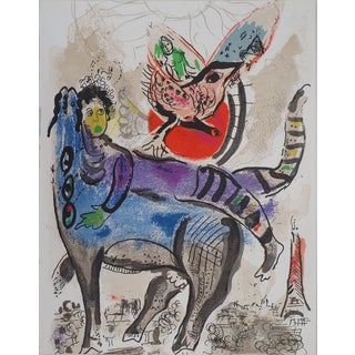 Marc Chagall, La vache bleue, Lithograph For Sale