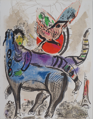 Marc Chagall, La vache bleue, Lithograph
