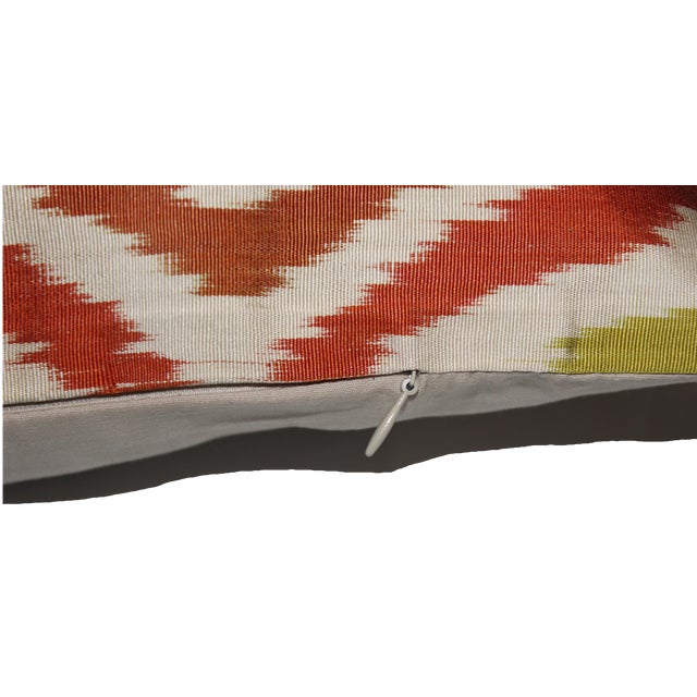 Textile Multi Color Hand Knotted Turkish Silk Ikat Pillow For Sale - Image 7 of 10