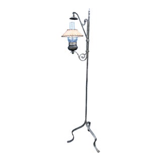 1930s Monterey Style Wrought Iron Floor Lamp For Sale