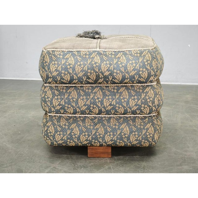 Art Deco Czech Upholstered Walnut Ottoman, 1930s For Sale - Image 6 of 14