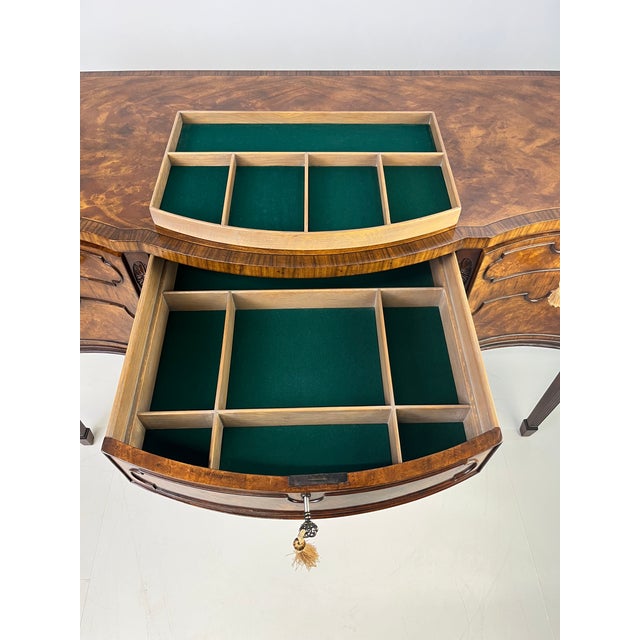 Early 20th Century Theodore Alexander "Althorp Living History" Sheraton Style Serpentine Sideboard For Sale - Image 9 of 18