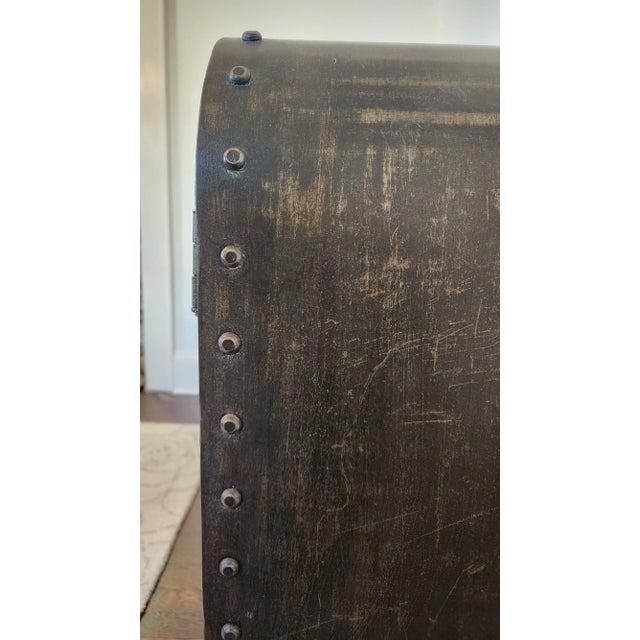 Late 20th Century Industrial Riveted Metal Sideboard Cabinet With Rounded Corners For Sale - Image 17 of 18