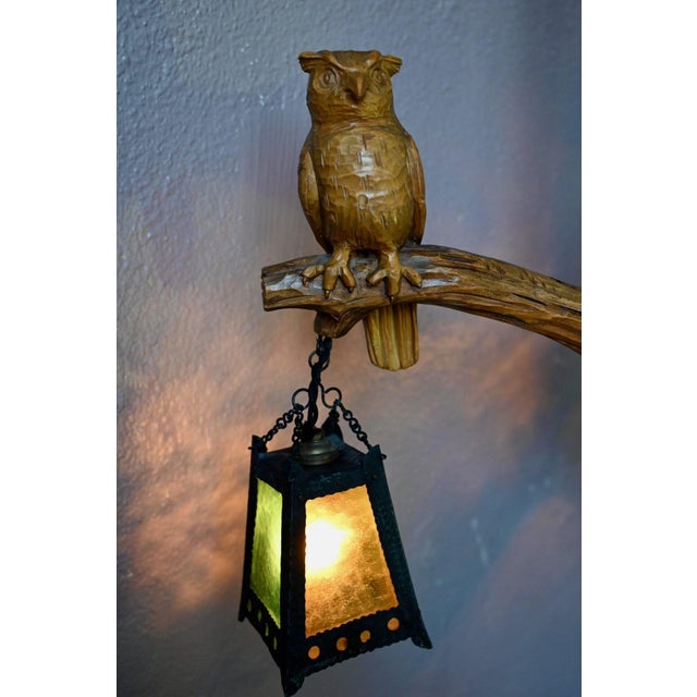 Vintage Carved Wooden Pendant Light in Black Forest Style, 1960s For Sale - Image 3 of 18