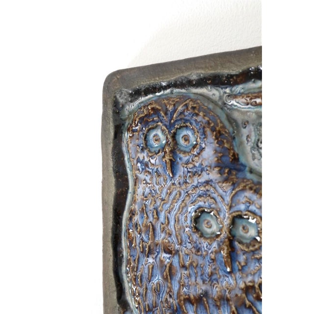 Mid-Century Modern Ceramic Owl Wall Plaque by Joseph Simon for Søholm, 1960s For Sale - Image 3 of 7