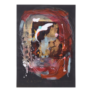 Abstract Expressionist Portrait in Acrylic on Paper by Ricardo De Silva