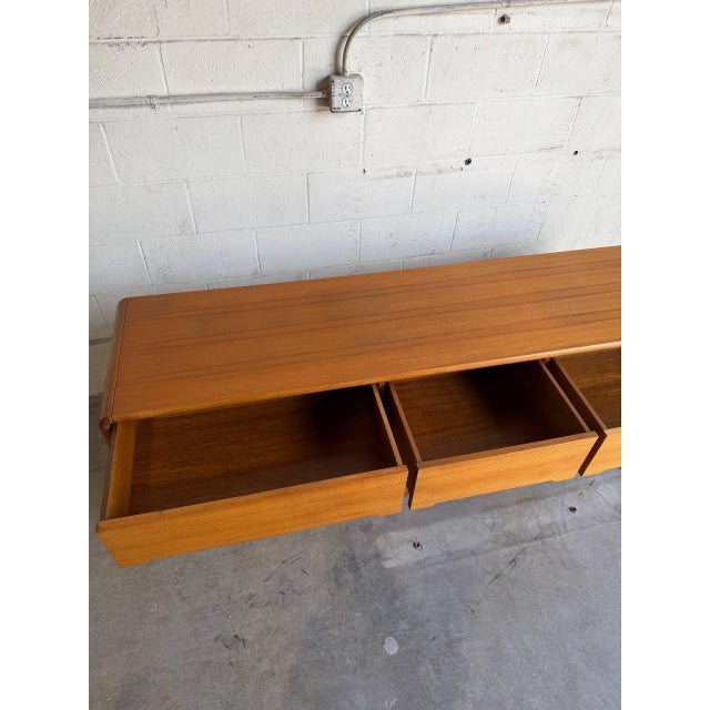 Mid-Century Modern Mid Century Modern Teak Low Dresser 9 Drawer Long Lowboy For Sale - Image 3 of 11