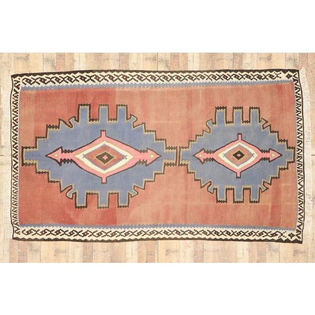 Brick Red Vintage Persian Bijar Kilim Rug - 05'05 X 09'03 For Sale - Image 8 of 8