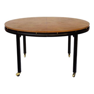 Michael Taylor for Baker Furniture 'New World' Oval Dining Table With 3 Leaves For Sale