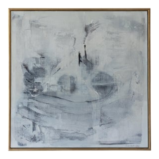 2018 “Contact” Large Black, White and Gray Acrylic on Canvas by Sandy Walker For Sale