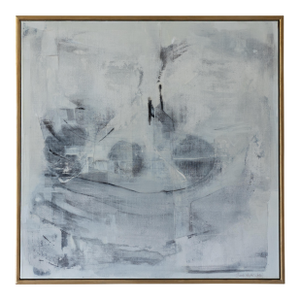 2018 “Contact” Large Black, White and Gray Acrylic on Canvas by Sandy Walker -