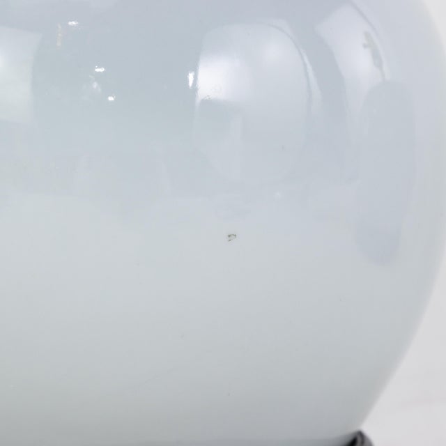 White Vintage Blanc De Chine Porcelain Table Lamps Monochrome Round Vases on Wood Bases - a Pair For Sale - Image 8 of 15