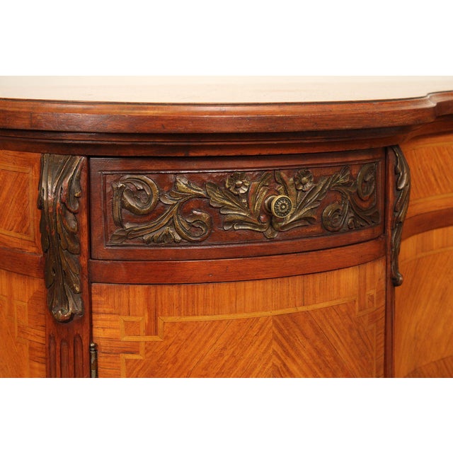 1930's French Louis XV Style Inlaid Satinwood Vanity For Sale - Image 10 of 11