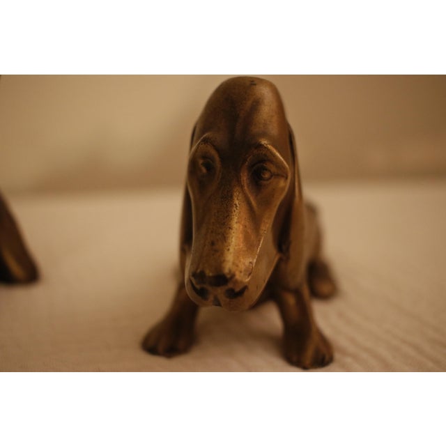 Art Deco 1930s Ronson Solid Brass Dog Pipe Rests - Scottie & Hound - Pair For Sale - Image 3 of 18
