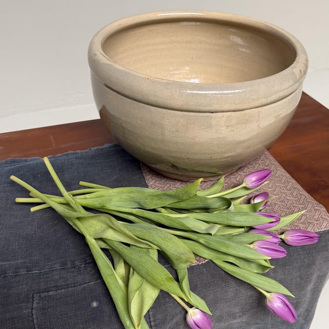 Cream Vintage Japanese Earthenware Bowl, 1920s For Sale - Image 8 of 10