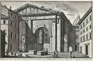 After Giuseppe Vasi, Chiesa di S.Angelo in Pescheria, Etching, 18th Century