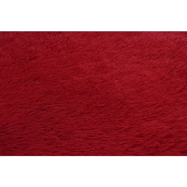 1960s Vintage Turkish Tulu Rug, Bold Red With Soft Pile - Rug & Kilim For Sale - Image 5 of 7