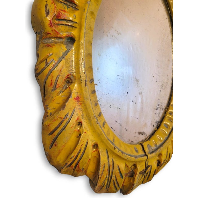 Rare Early 1900s Circus Carousel Mirror - Ornate Patina - Collectible Statement Piece For Sale - Image 4 of 10