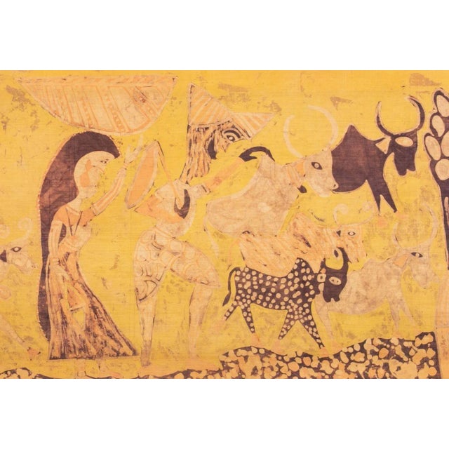 Indian Indian Batik Art Textile Tapestry, 1965 For Sale - Image 3 of 6