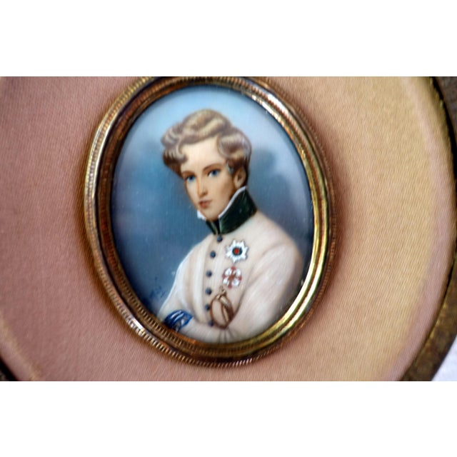 Traditional Unknown, Set of 3 Miniature Empire-Style Napoleonic Figures, 1800s, Gouache For Sale - Image 3 of 6