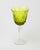Vintage Bohemian Lime Peridot Cut to Clear Wine Water Goblet, 1950s, Set of 10, in Flawless conditions. Designed 1950 to 1959