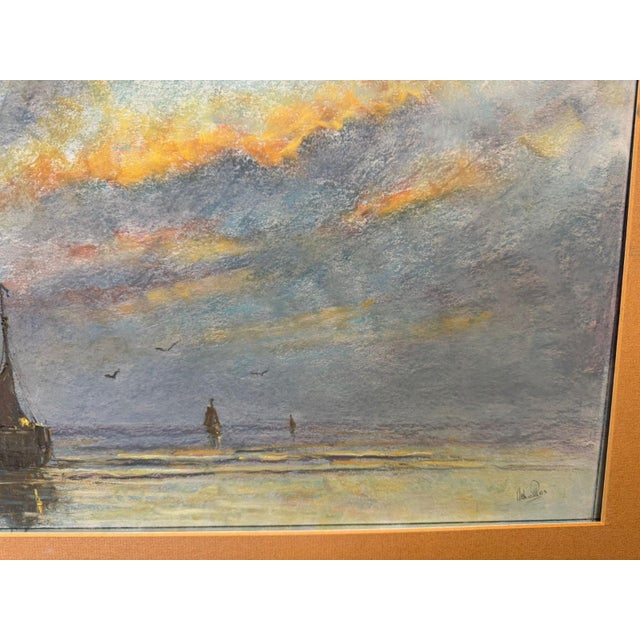 Blue Niek van der Plas, Dane Katwijk Fishing Boat, 1990, Oil Painting on Canvas, Framed For Sale - Image 8 of 11