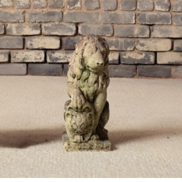 Add timeless strength and architectural character to your space with this 19th century French stone lion, a beautifully...