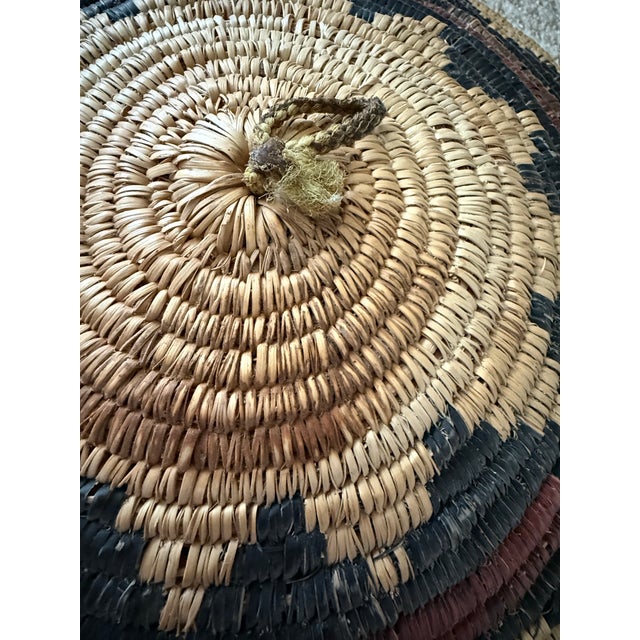 Exquisite Vintage Navajo Wedding Basket — 16” Southwestern Native American Coiled Basket For Sale In Baltimore - Image 6 of 12