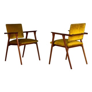 Velvet Armchairs by Franco Albini for Poggi, 1960s, Set of 2 For Sale