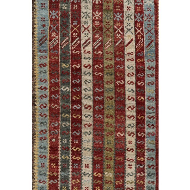 2010s 3x8 Tribal Style Runner in Multicolor Stripes, Geometric Pattern by Rug & Kilim For Sale - Image 5 of 7