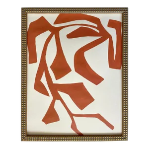 2024 " Il Movimento' Contemporary Botanical Painting on Cotton Paper by Artist r.k. Red